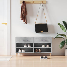 Schoenenbank 02X35X55 Cm Bewerkt Hout Betongrijs