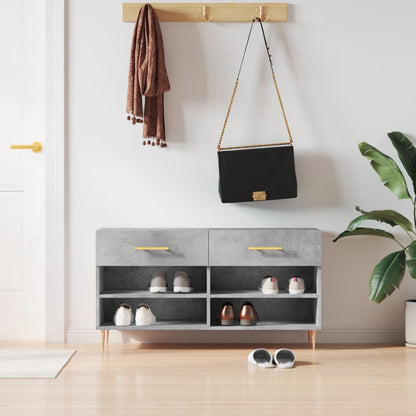 Schoenenbank 02X35X55 Cm Bewerkt Hout Betongrijs