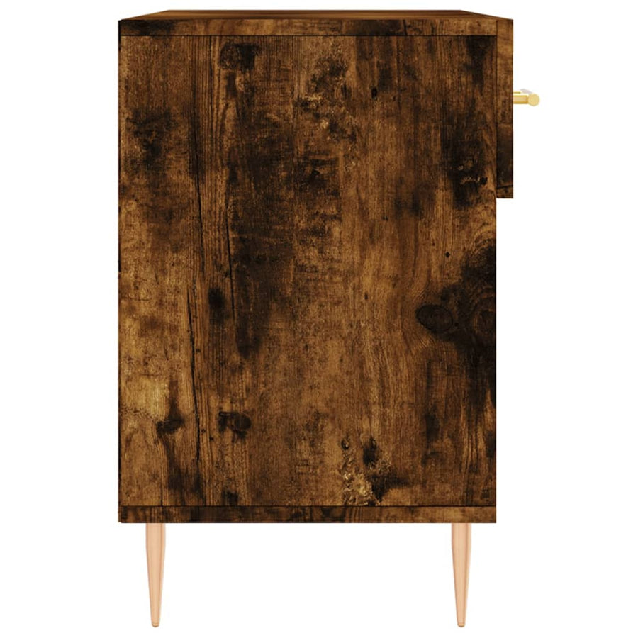 Schoenenbank 102X35X55 Cm Bewerkt Hout Gerookt Eikenkleurig