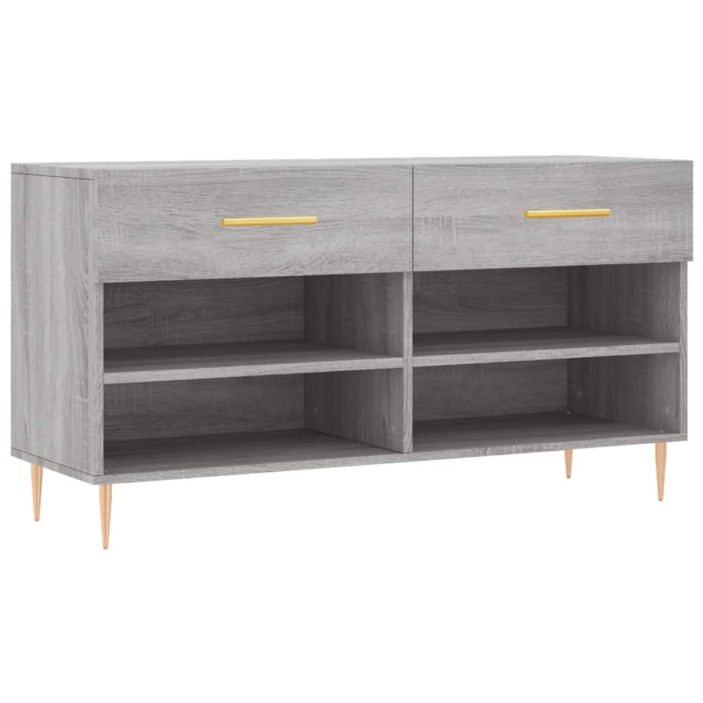 Schoenenbank 102X35X55 Cm Bewerkt Hout Grijs Sonoma Eikenkleur