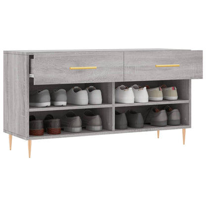 Schoenenbank 102X35X55 Cm Bewerkt Hout Grijs Sonoma Eikenkleur
