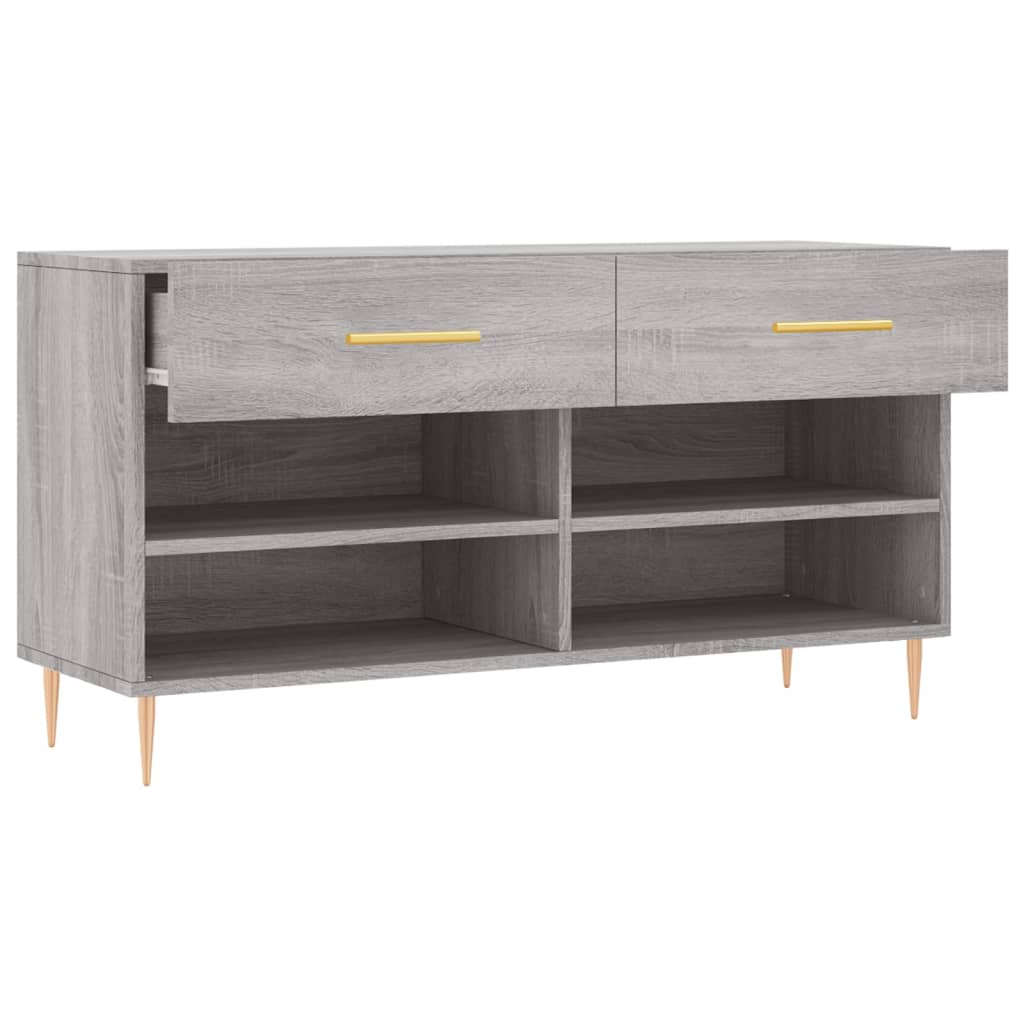 Schoenenbank 102X35X55 Cm Bewerkt Hout Grijs Sonoma Eikenkleur