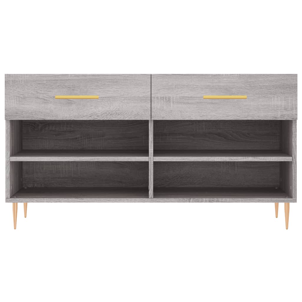 Schoenenbank 102X35X55 Cm Bewerkt Hout Grijs Sonoma Eikenkleur