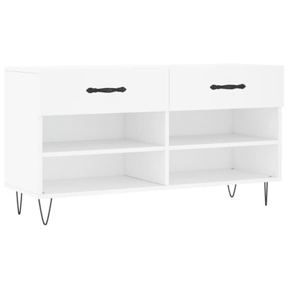 Schoenenbank 102X35X55 Cm Bewerkt Hout Wit