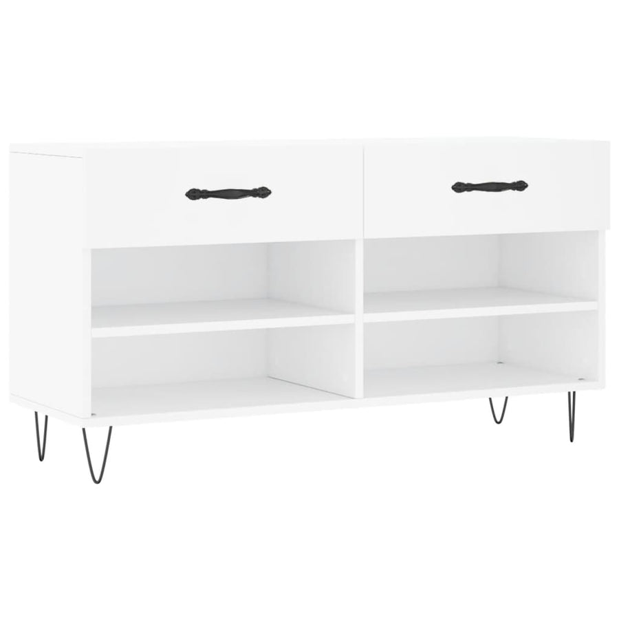 Schoenenbank 102X35X55 Cm Bewerkt Hout Wit