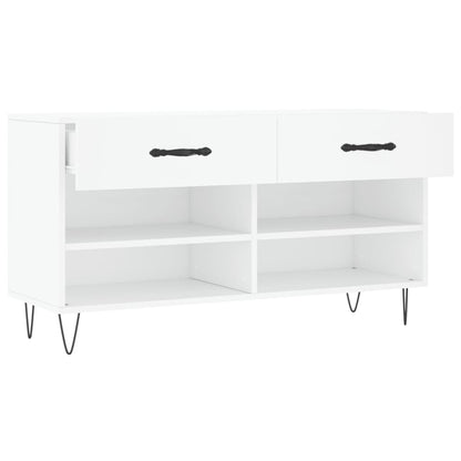 Schoenenbank 102X35X55 Cm Bewerkt Hout Wit