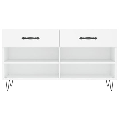 Schoenenbank 102X35X55 Cm Bewerkt Hout Wit