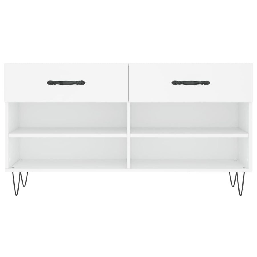 Schoenenbank 102X35X55 Cm Bewerkt Hout Wit
