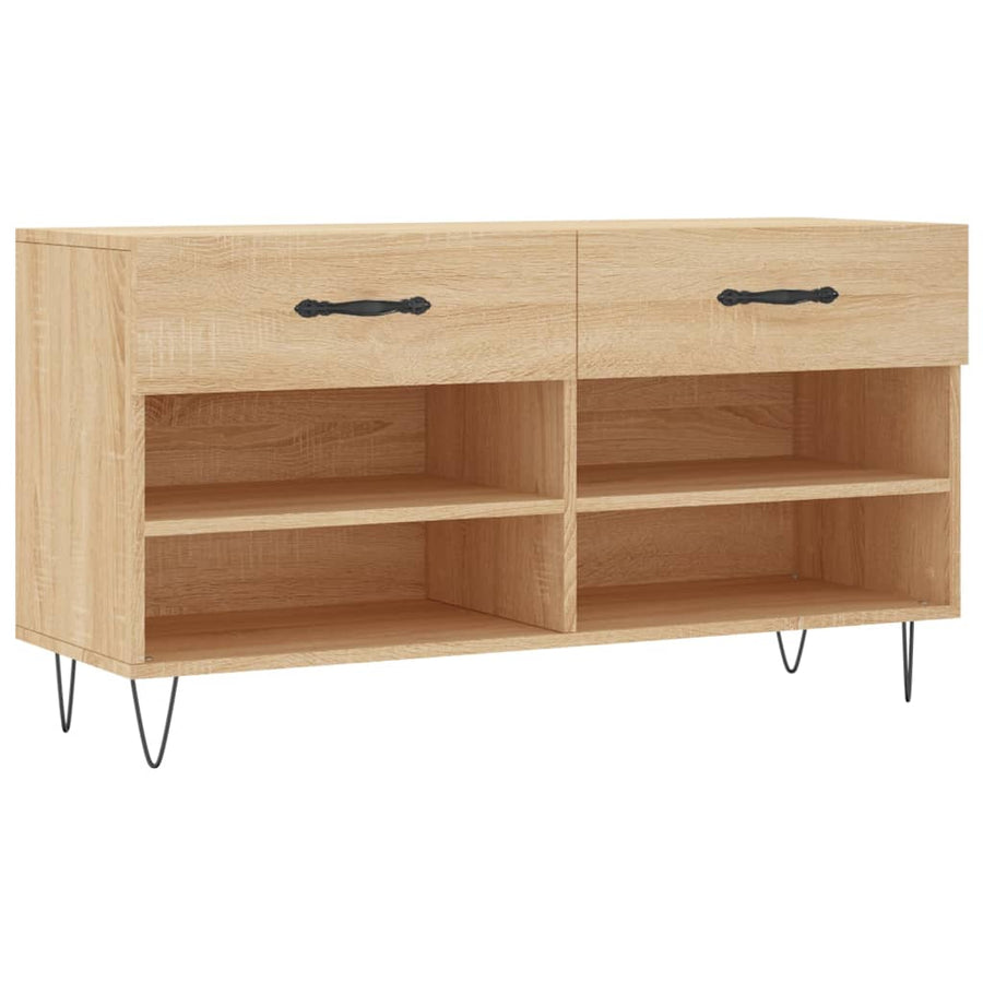 Schoenenbank 02X35X55 Cm Bewerkt Hout Kleurig Sonoma eiken