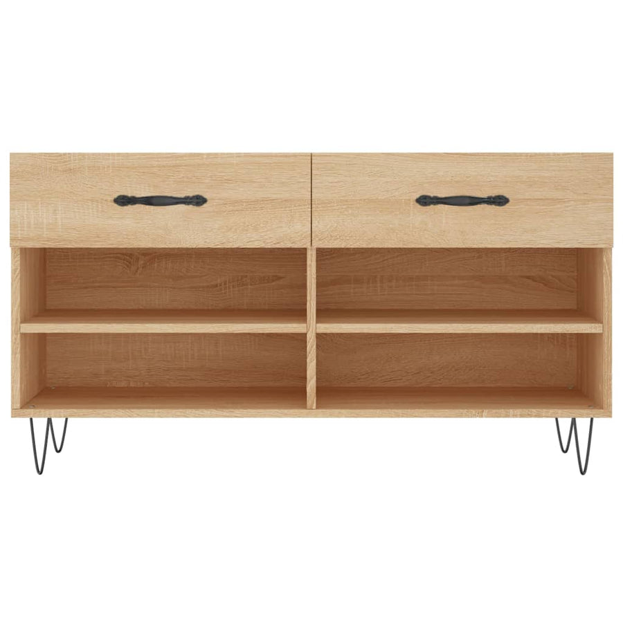 Schoenenbank 02X35X55 Cm Bewerkt Hout Kleurig Sonoma eiken