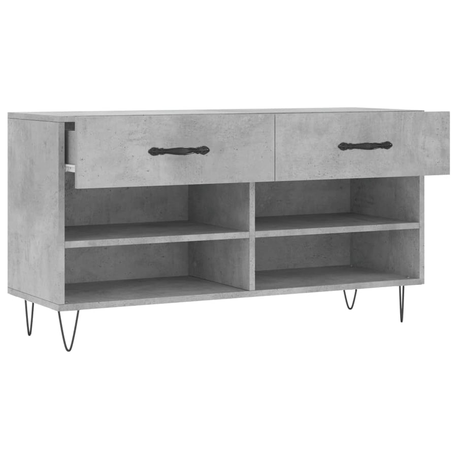 Schoenenbank 102X35X55 Cm Bewerkt Hout Betongrijs