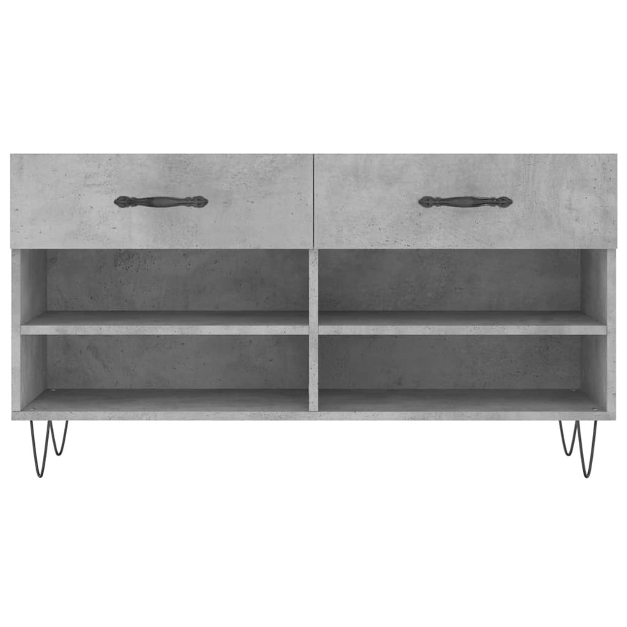 Schoenenbank 102X35X55 Cm Bewerkt Hout Betongrijs