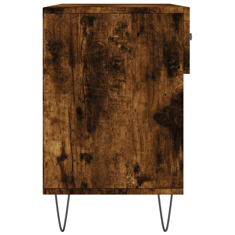 Schoenenbank 02X35X55 Cm Bewerkt Hout Kleurig Gerookt eiken