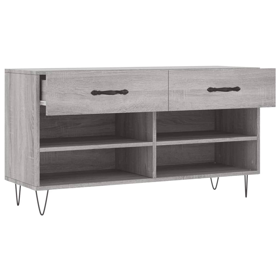 Schoenenbank 02X35X55 Cm Bewerkt Hout Eikenkleur Grijs sonoma