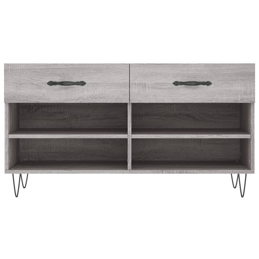 Schoenenbank 02X35X55 Cm Bewerkt Hout Eikenkleur Grijs sonoma
