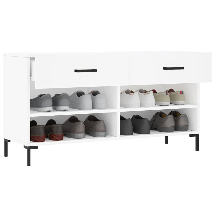 Schoenenbank 02X35X55 Cm Bewerkt Hout Wit