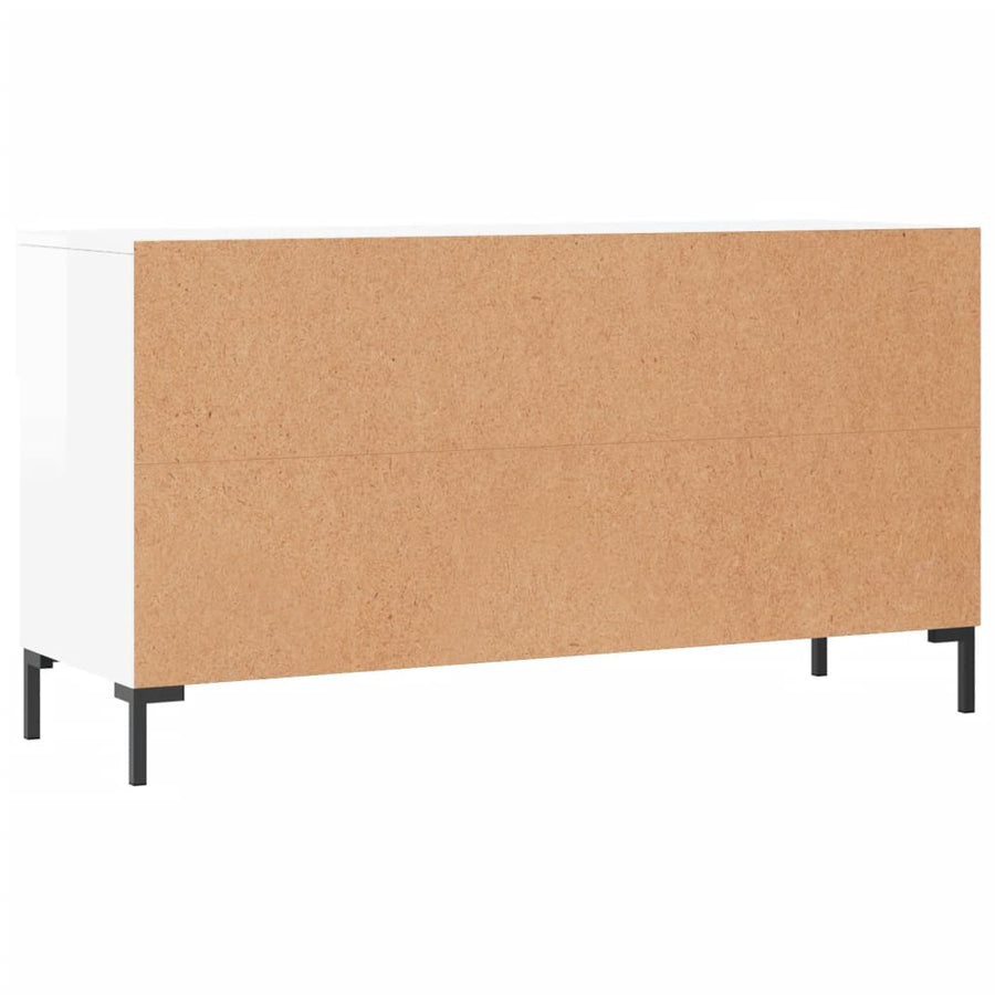 Schoenenbank 02X35X55 Cm Bewerkt Hout Hoogglans wit