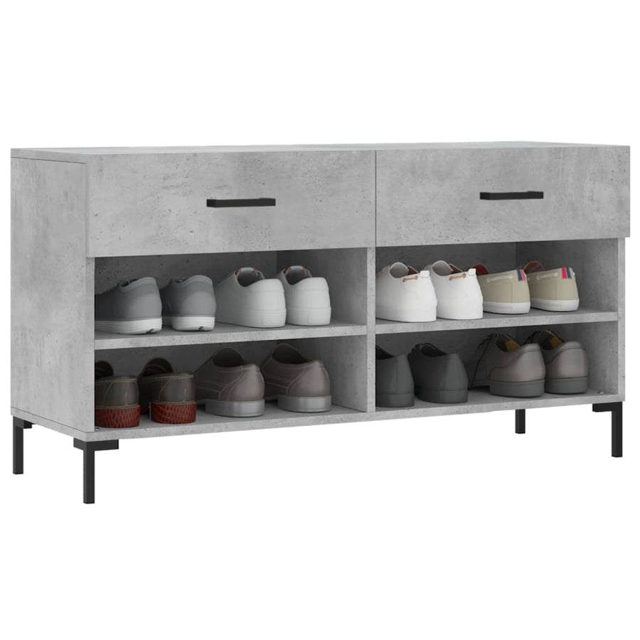 Schoenenbank 02X35X55 Cm Bewerkt Hout Betongrijs