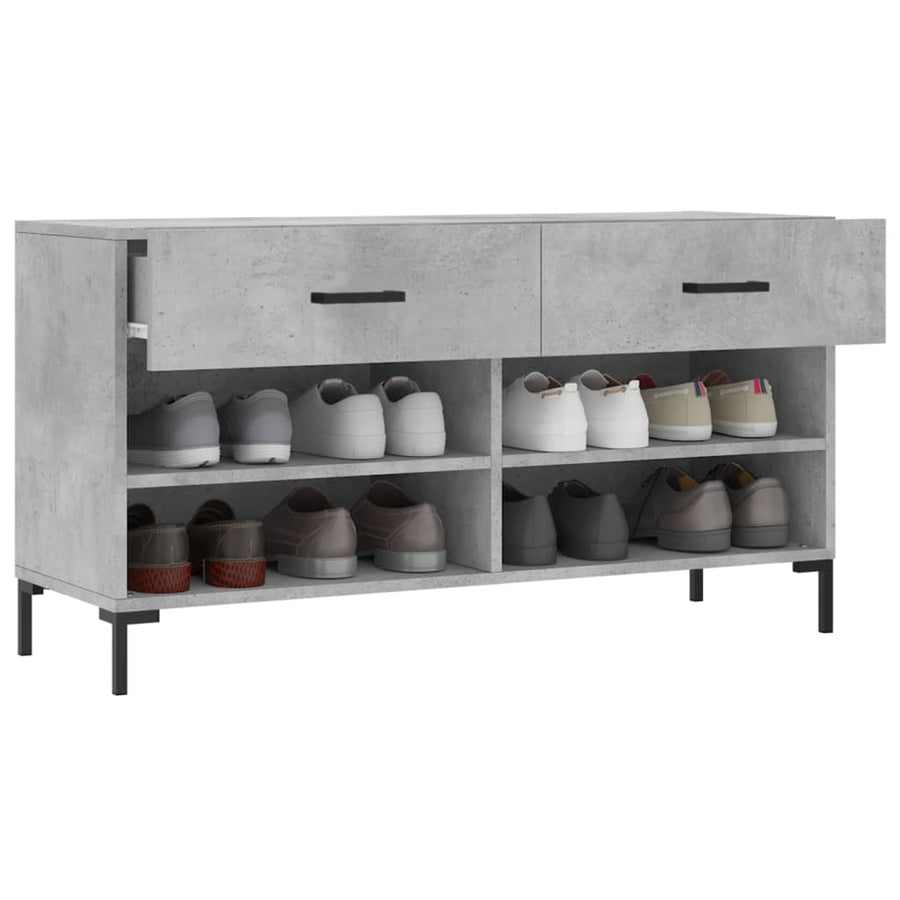 Schoenenbank 02X35X55 Cm Bewerkt Hout Betongrijs