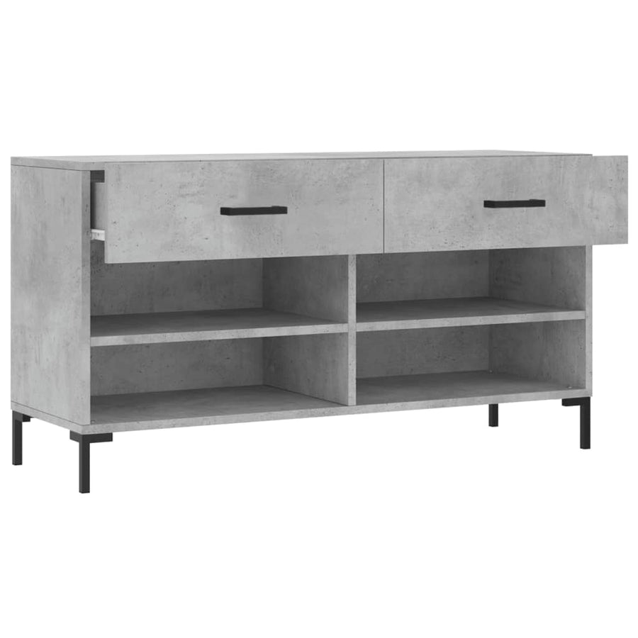 Schoenenbank 02X35X55 Cm Bewerkt Hout Betongrijs