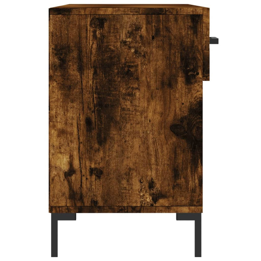 Schoenenbank 102X35X55 Cm Bewerkt Hout Gerookt Eikenkleurig