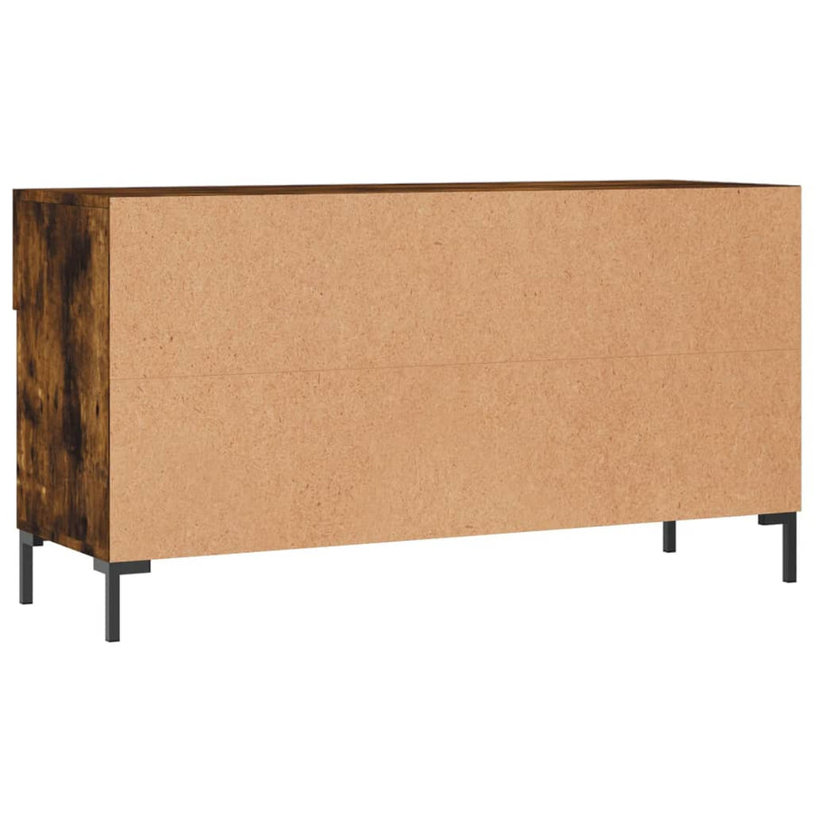 Schoenenbank 102X35X55 Cm Bewerkt Hout Gerookt Eikenkleurig