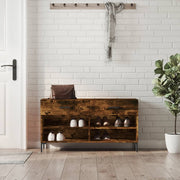 Schoenenbank 102x35x55 cm bewerkt hout gerookt eiken