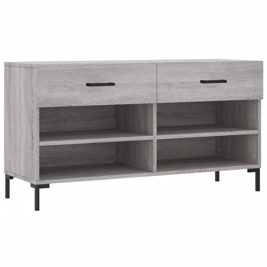 Schoenenbank 02X35X55 Cm Bewerkt Hout Eikenkleur Grijs sonoma