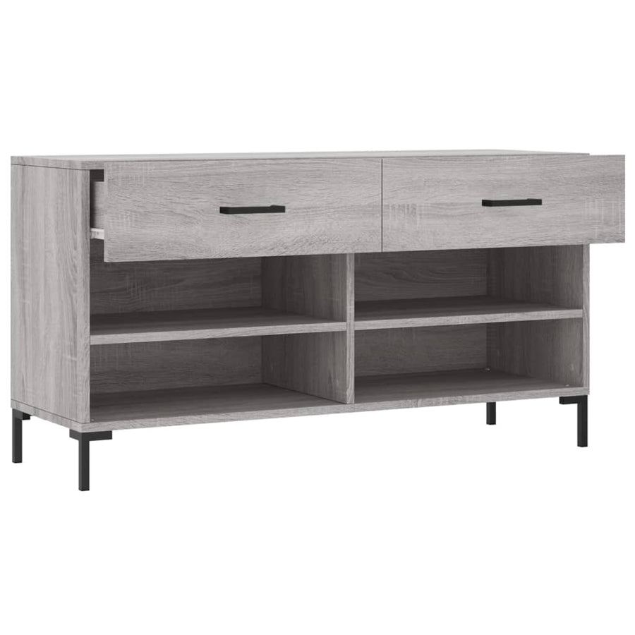 Schoenenbank 02X35X55 Cm Bewerkt Hout Eikenkleur Grijs sonoma