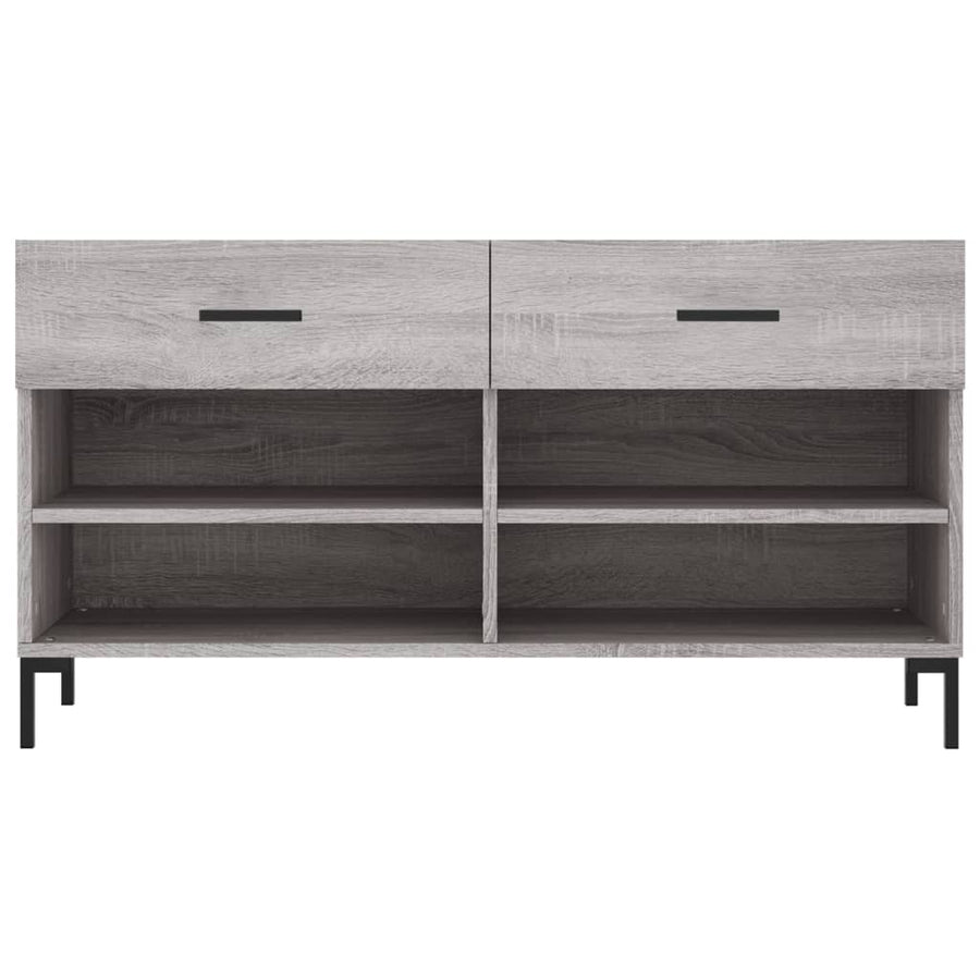 Schoenenbank 02X35X55 Cm Bewerkt Hout Eikenkleur Grijs sonoma