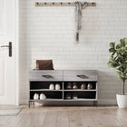 Schoenenbank 102x35x55 cm bewerkt hout grijs sonoma