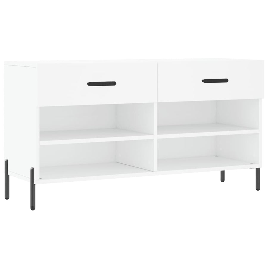 Schoenenbank 102X35X55 Cm Bewerkt Hout Wit
