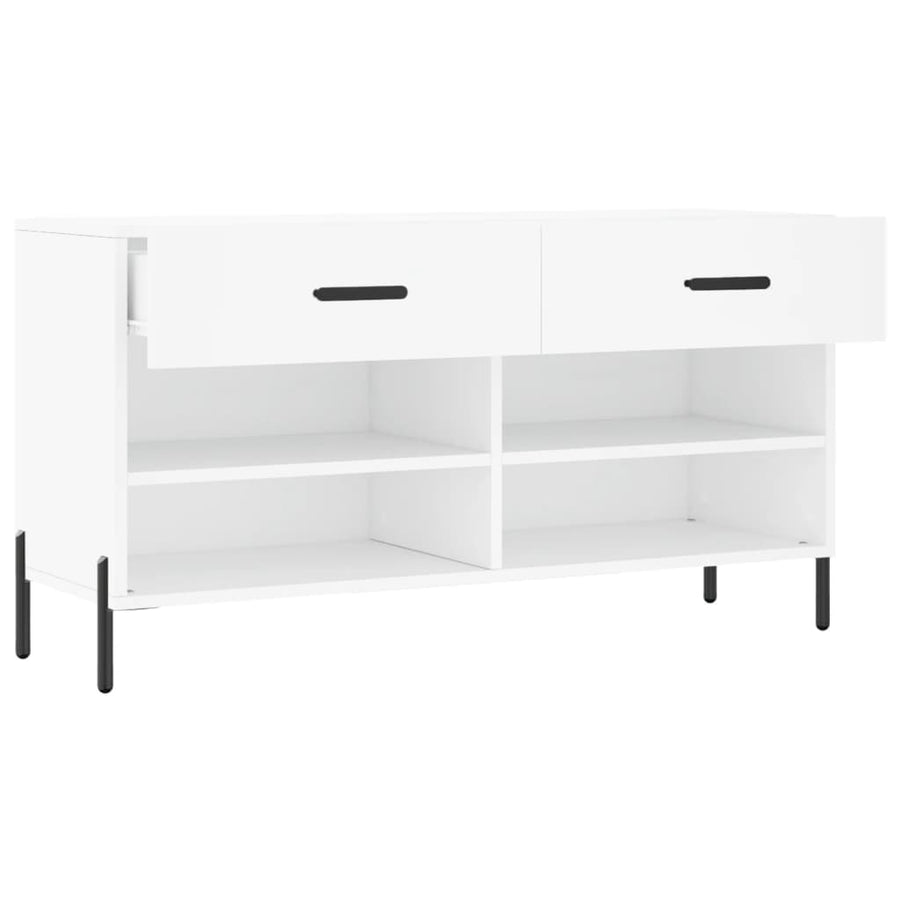 Schoenenbank 102X35X55 Cm Bewerkt Hout Wit