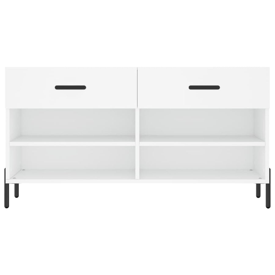 Schoenenbank 102X35X55 Cm Bewerkt Hout Wit