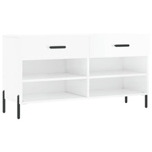 Schoenenbank 02X35X55 Cm Bewerkt Hout Hoogglans wit