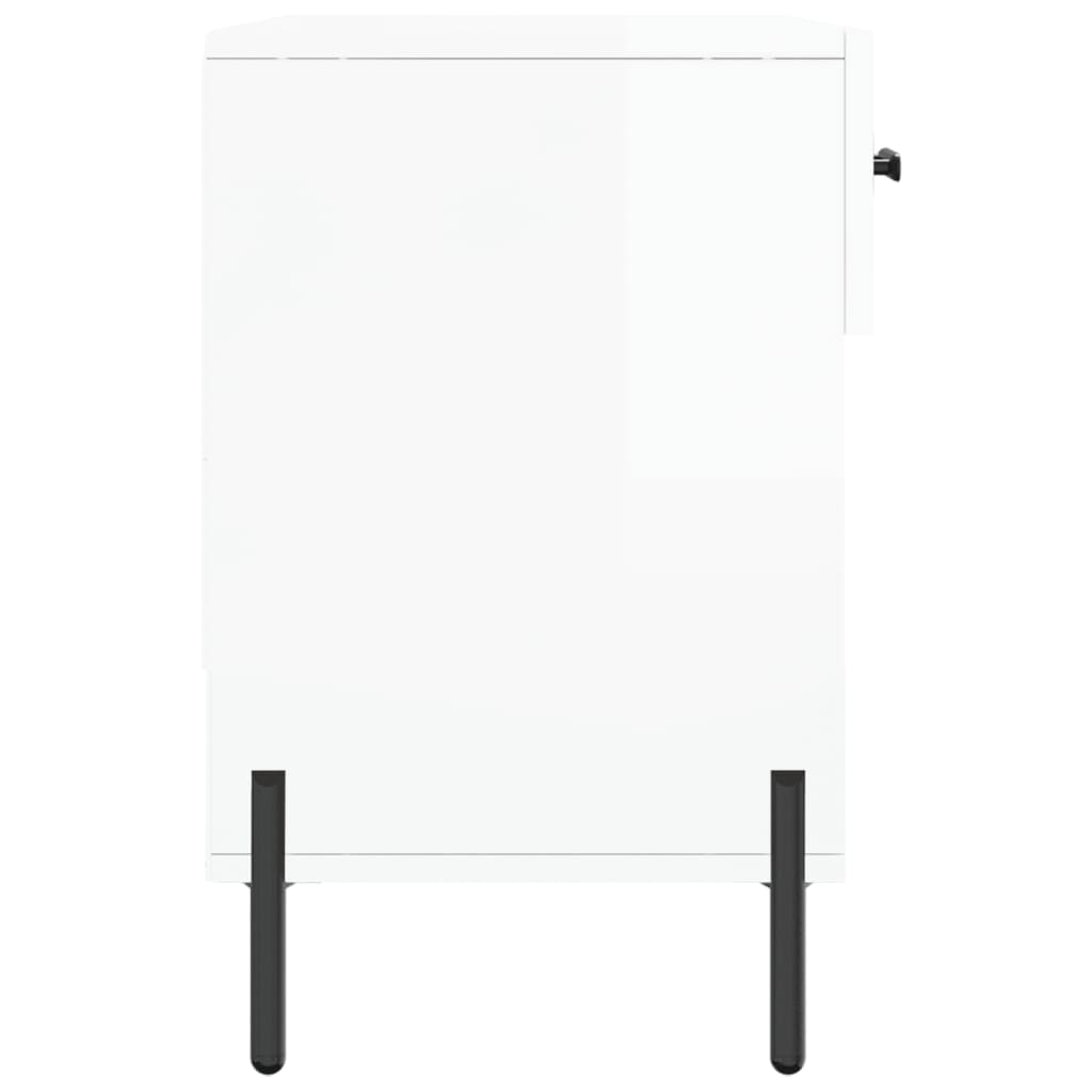 Schoenenbank 02X35X55 Cm Bewerkt Hout Hoogglans wit