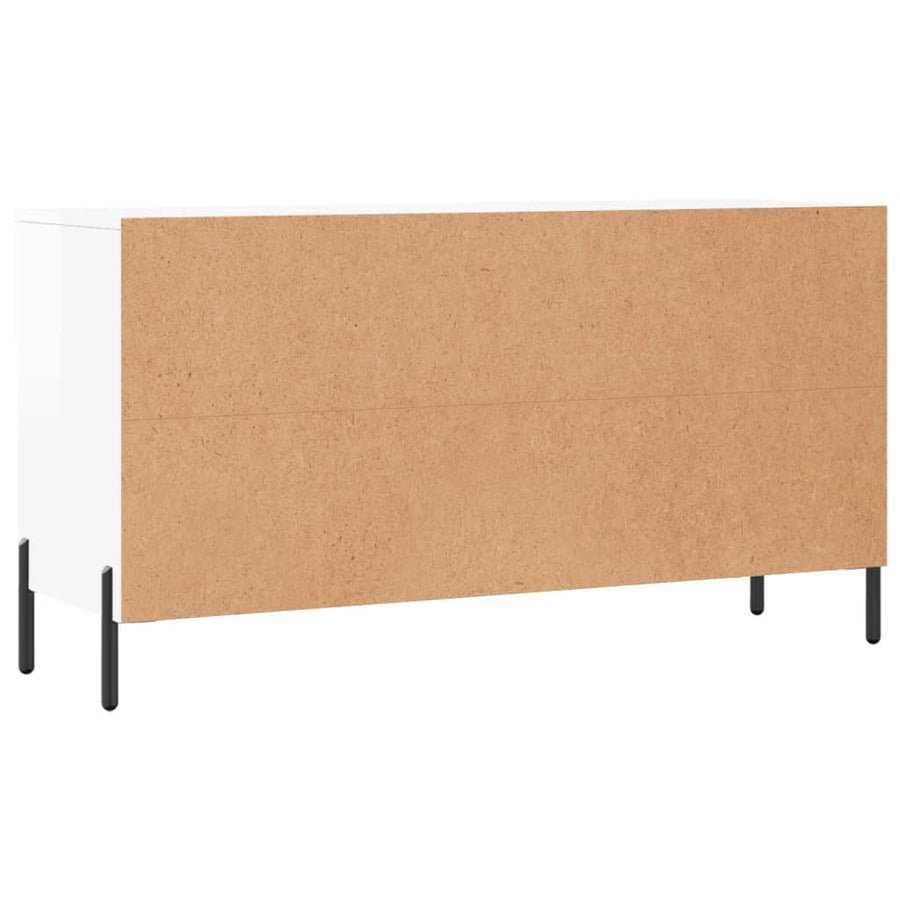 Schoenenbank 02X35X55 Cm Bewerkt Hout Hoogglans wit