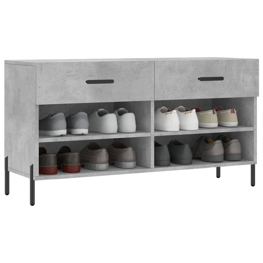 Schoenenbank 02X35X55 Cm Bewerkt Hout Betongrijs