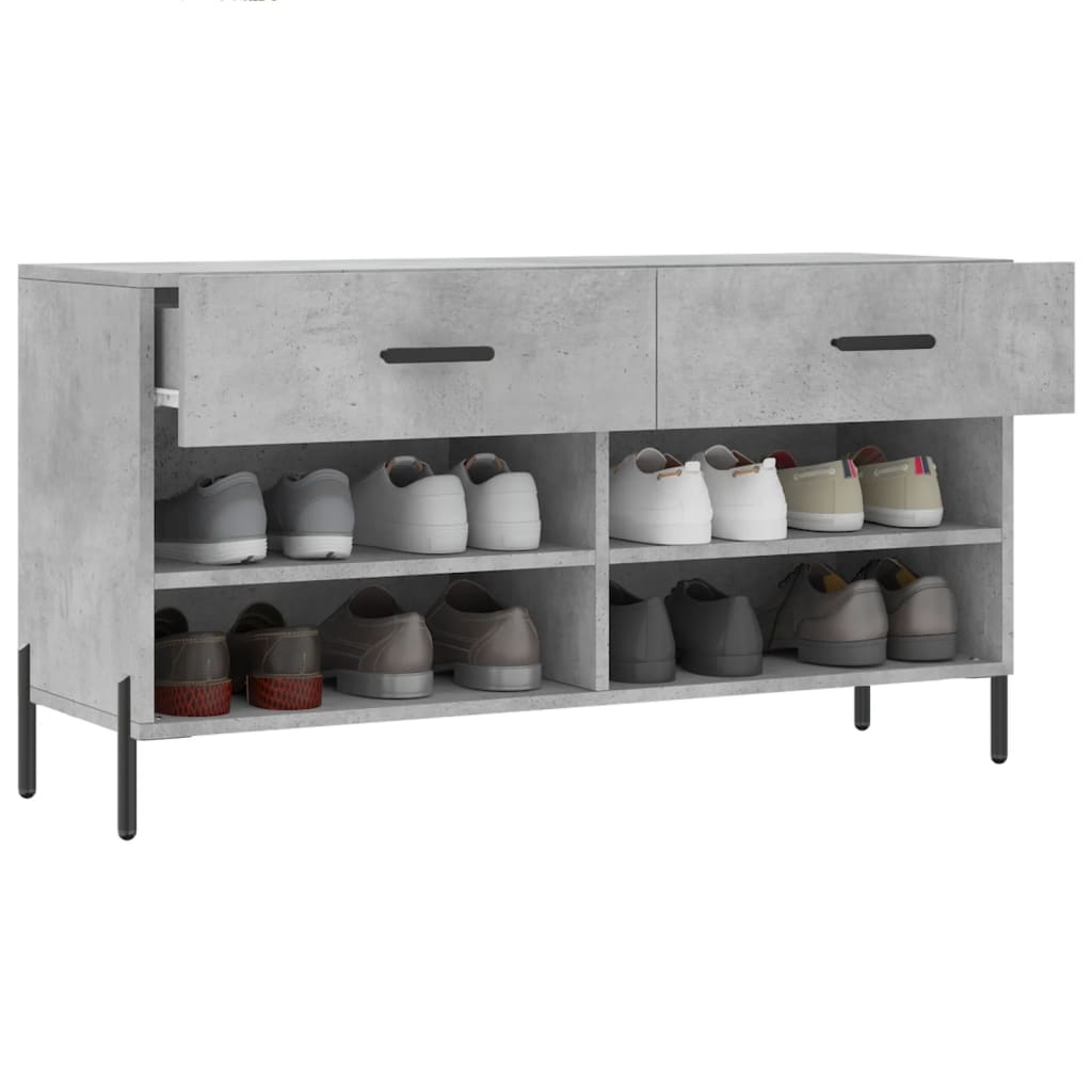 Schoenenbank 02X35X55 Cm Bewerkt Hout Betongrijs