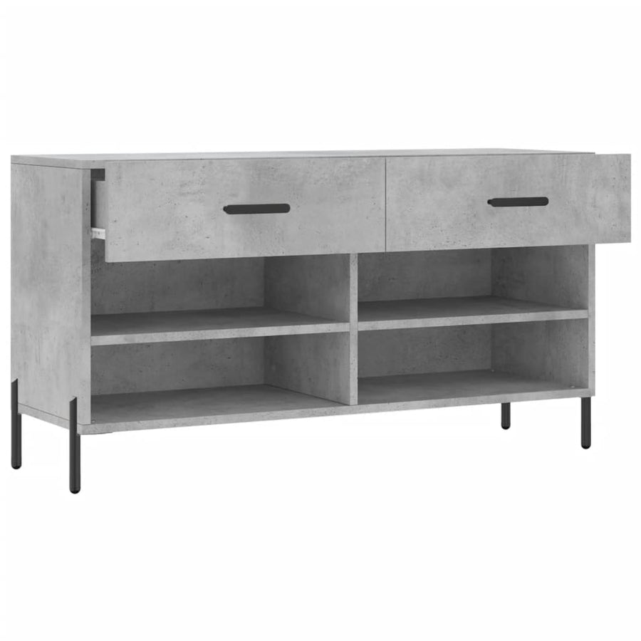 Schoenenbank 02X35X55 Cm Bewerkt Hout Betongrijs