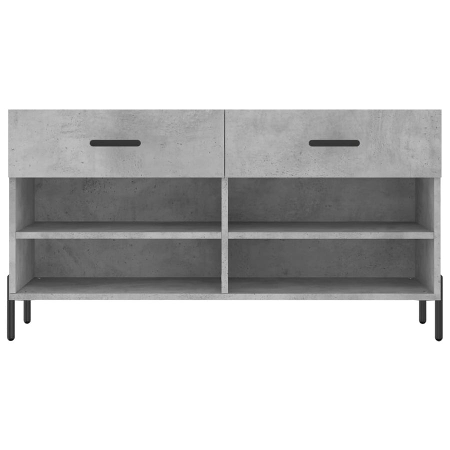 Schoenenbank 02X35X55 Cm Bewerkt Hout Betongrijs