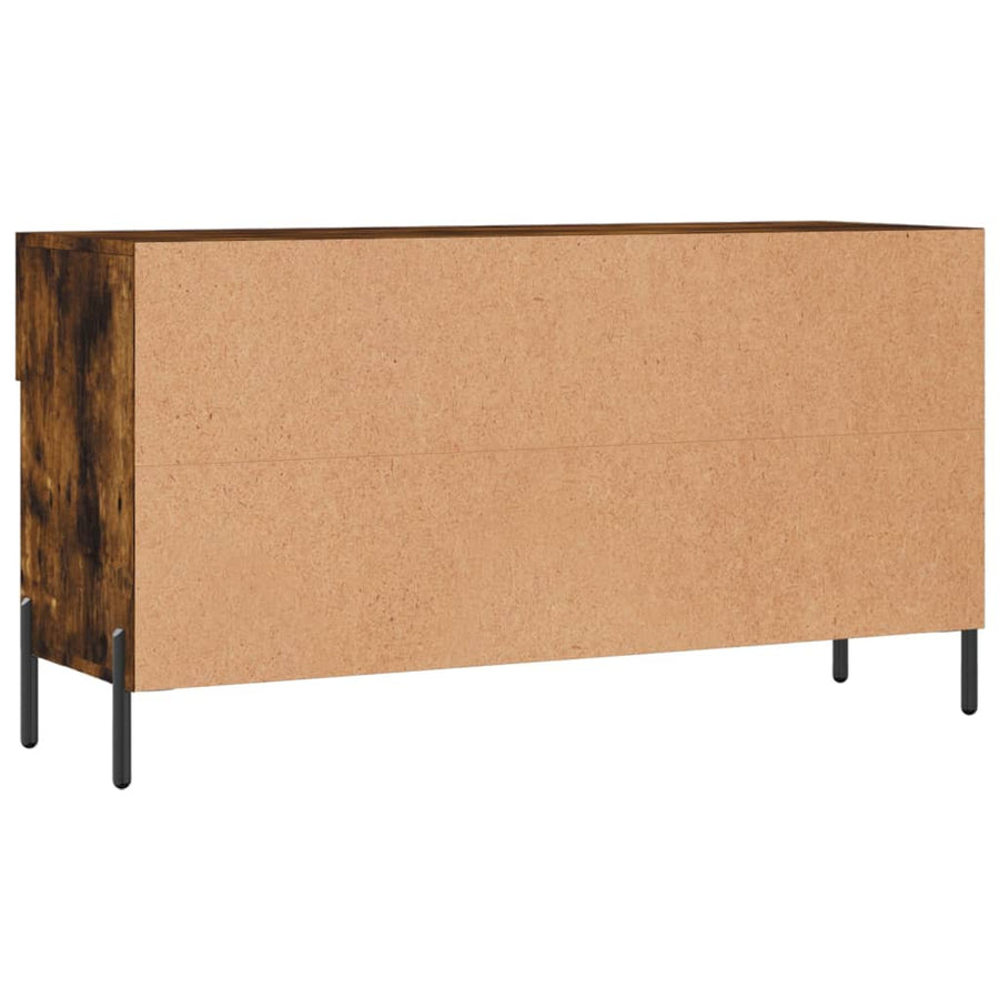 Schoenenbank 102X35X55 Cm Bewerkt Hout Gerookt Eikenkleurig