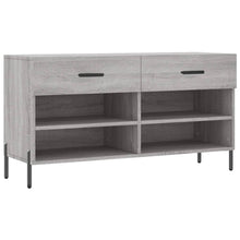 Schoenenbank 02X35X55 Cm Bewerkt Hout Eikenkleur Grijs sonoma