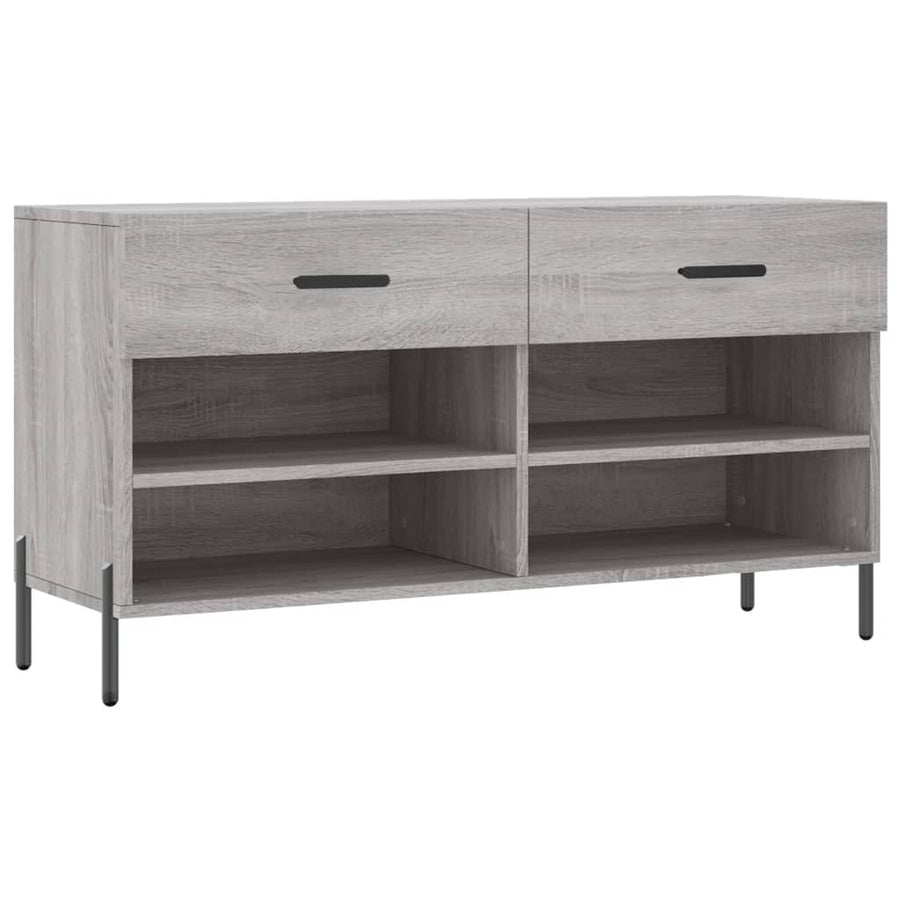 Schoenenbank 02X35X55 Cm Bewerkt Hout Eikenkleur Grijs sonoma