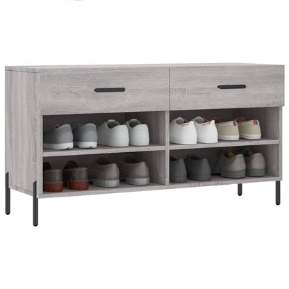 Schoenenbank 02X35X55 Cm Bewerkt Hout Eikenkleur Grijs sonoma
