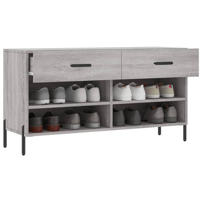 Schoenenbank 02X35X55 Cm Bewerkt Hout Eikenkleur Grijs sonoma
