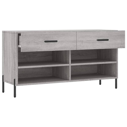 Schoenenbank 02X35X55 Cm Bewerkt Hout Eikenkleur Grijs sonoma
