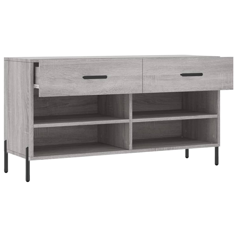 Schoenenbank 02X35X55 Cm Bewerkt Hout Eikenkleur Grijs sonoma