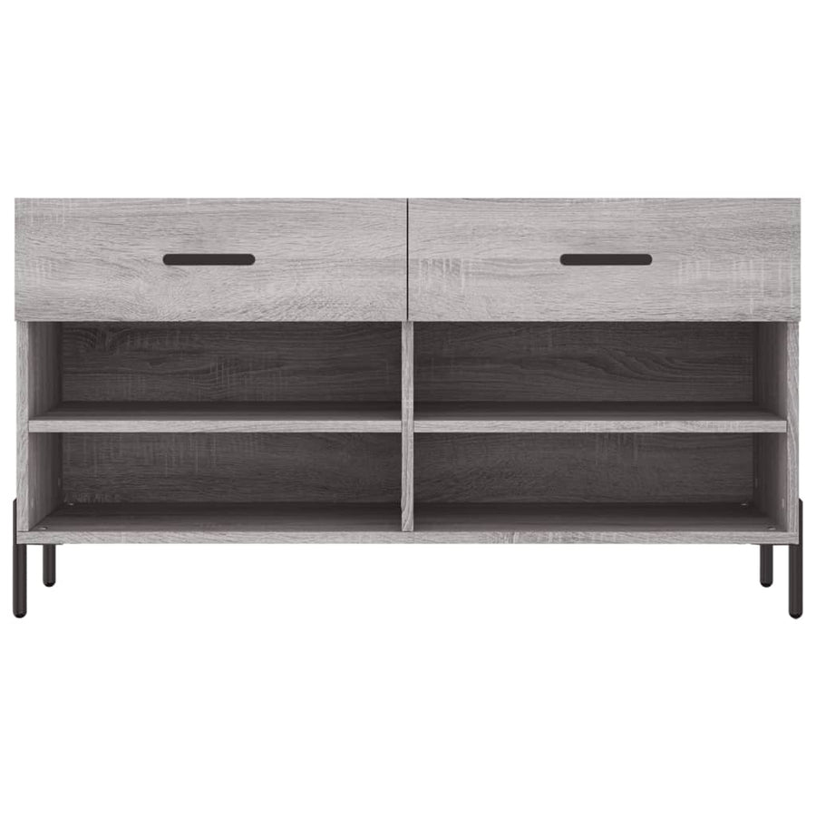 Schoenenbank 02X35X55 Cm Bewerkt Hout Eikenkleur Grijs sonoma