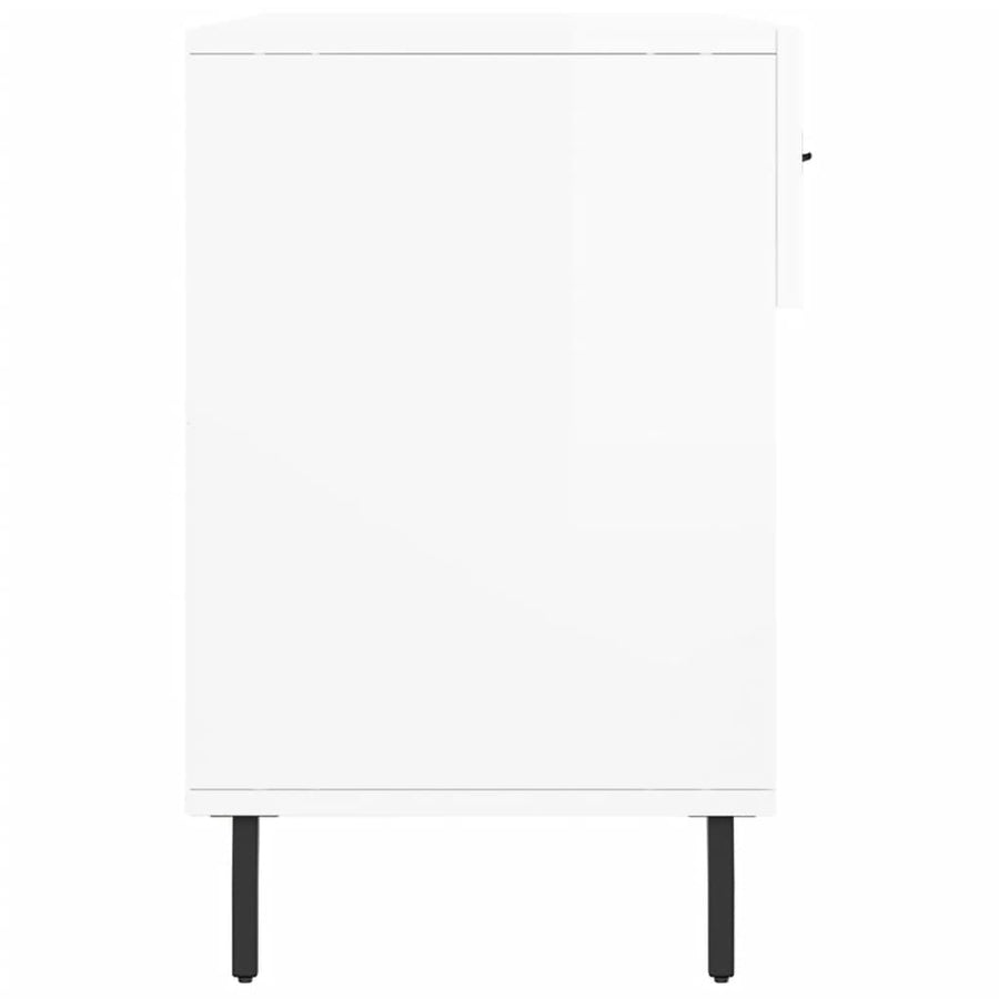 Schoenenbank 102X35X55 Cm Bewerkt Hout Hoogglans Wit
